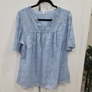 Elegant Light Blue Women's Blouse